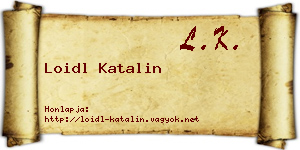 Loidl Katalin névjegykártya